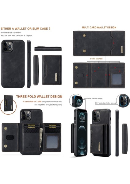 IPHONESE2020 Cüzdanlı ve Kartlıklı Siyah Cep Telefonu Kılıfı (Yurt Dışından) fırsatları