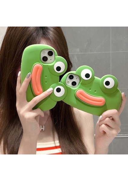 iPhone 14PRO 3D Komik Kurbağa Telefon Kılıfı (Yurt Dışından) modelleri