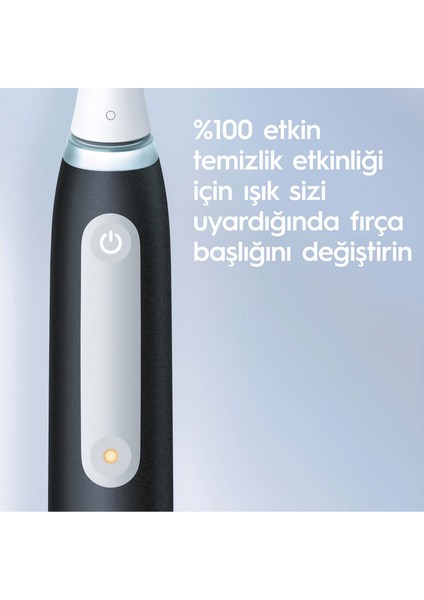 IO 3 Siyah Elektrikli Diş Fırçası, 1 Diş Fırçası Başlığı, Braun Tasarımı