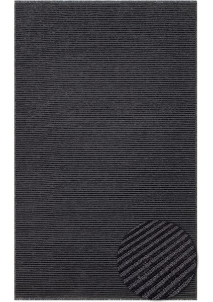 Ada Kilim Plaın Grey Yumuşak Dokulu Kolay Kullanımlı Yıkanabilir Kaymaz Kilim