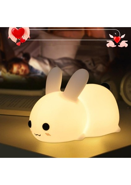 Sevimli Yeşim Tavşan LED Masa Lambası Dekoratif Masa Lambası USB Gece Lambası (Yurt Dışından)