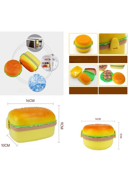 2 Katlı Gurme Modern Öğle Yemeği Kutusu Bento Öğle Yemeği Kutusu (Yurt Dışından)