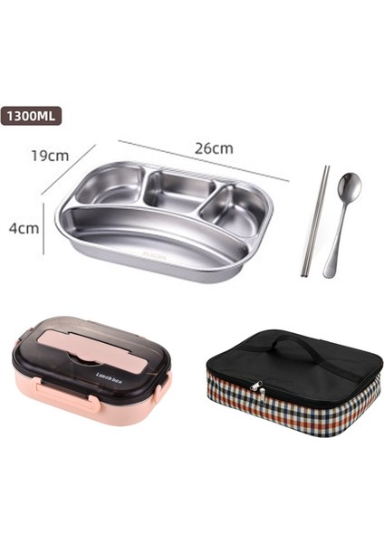 1.3l Paslanmaz Çelik Gurme Modern Öğle Yemeği Kutusu Bento Öğle Yemeği Kutusu (Yurt Dışından)