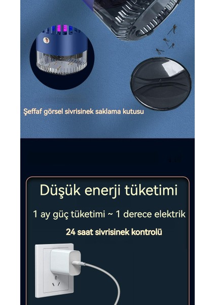Birdcage Elektrik Çarpması Soluma USB Şarj Edilebilir Sivrisinek Öldürme Lambası Dilsiz Ev Açık Sivrisinek Yakalama Lambası (Yurt Dışından)