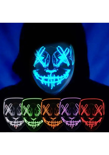 Cadılar Bayramı Partisi Glow Eğlenceli Maske Mutlu Insanlar Partisi (Yurt Dışından)