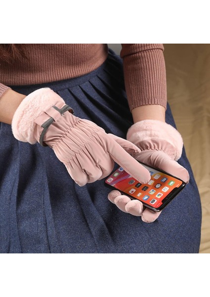 Polar Kalınlaşmış Motosiklet Eldivenleri Dokunmatik Ekran Bayanlar Kayak Eldivenleri (Yurt Dışından) indirimleri