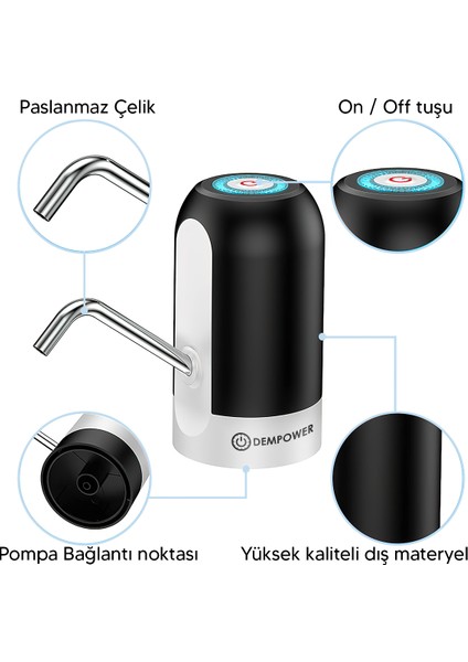 Şarjlı Damacana Su Pompası