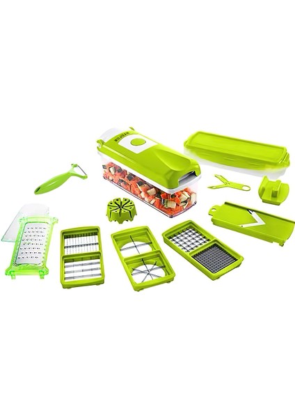 (Kırılabilir)Nicer Dicer Plus Doğrayıcı Rende Mutfak Robotu Çok Fonksiyonlu Meyve Sebze Dilimleyici 10 Parça