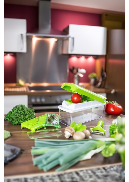 (Kırılabilir)Nicer Dicer Plus Doğrayıcı Rende Mutfak Robotu Çok Fonksiyonlu Meyve Sebze Dilimleyici 10 Parça