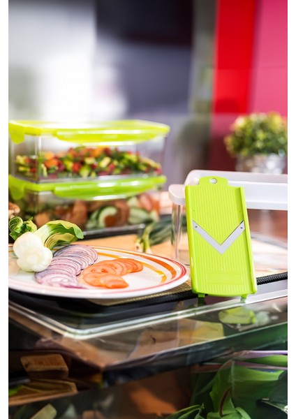 (Kırılabilir)Nicer Dicer Plus Doğrayıcı Rende Mutfak Robotu Çok Fonksiyonlu Meyve Sebze Dilimleyici 10 Parça