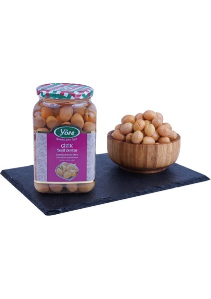 Edremit Çizik Yeşil Zeytin Cam Kavanoz 2 x 550 gr (231-260 Kalibre)