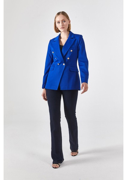 Blazer Astarlı Metal Üç Düğmeli Ceket Saks fiyatları