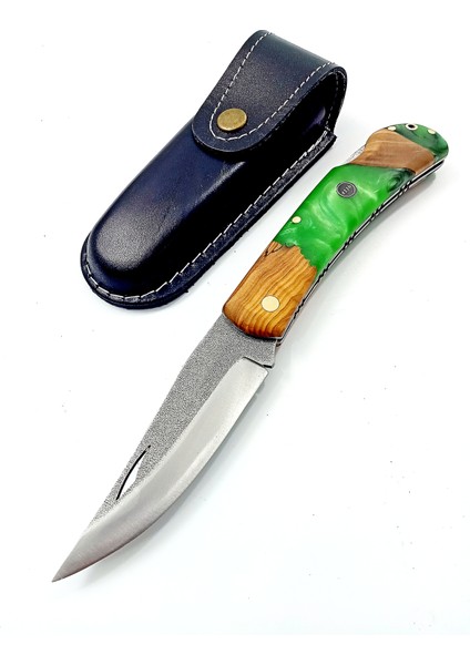 El Yapımı Kişiselleştirilebilir Epoksi Kabzeli Sırttan Kilitli Çakı indirimleri