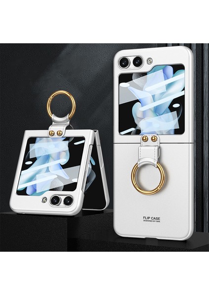 Galaxy Z Flip 5 Kılıf Yüzüklü Mat Leke Yapmaz Katlanabilir Tasarım Kamera Korumalı Slim Fit