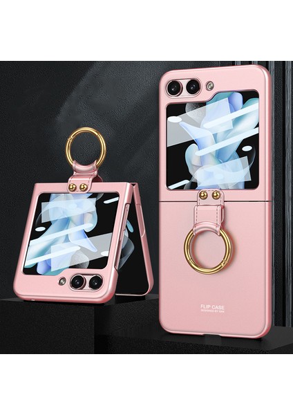 Galaxy Z Flip 5 Kılıf Yüzüklü Mat Leke Yapmaz Katlanabilir Tasarım Kamera Korumalı Slim Fit