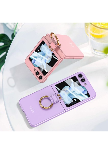Galaxy Z Flip 5 Kılıf Yüzüklü Mat Leke Yapmaz Katlanabilir Tasarım Kamera Korumalı Slim Fit