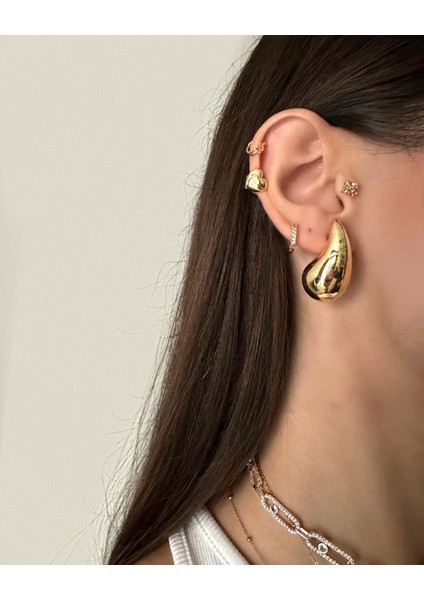 Bottega Gold Gözyaşı Damlası Küpe