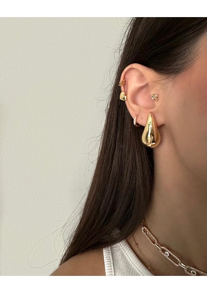 Bottega Gold Gözyaşı Damlası Küpe indirimleri