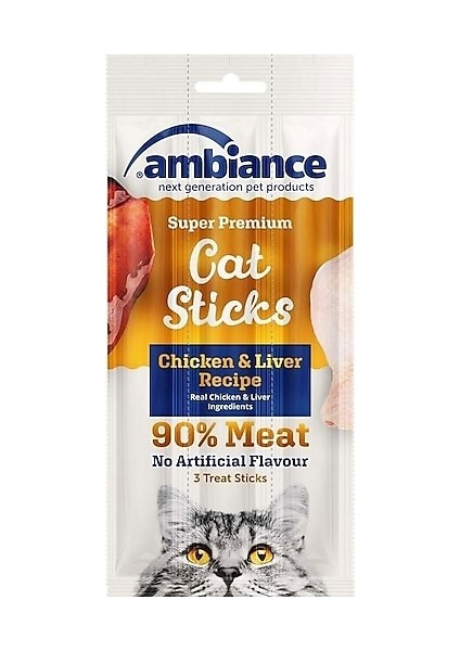 Kedi Ödül Stick Tavuk ve Ciğer Aromalı