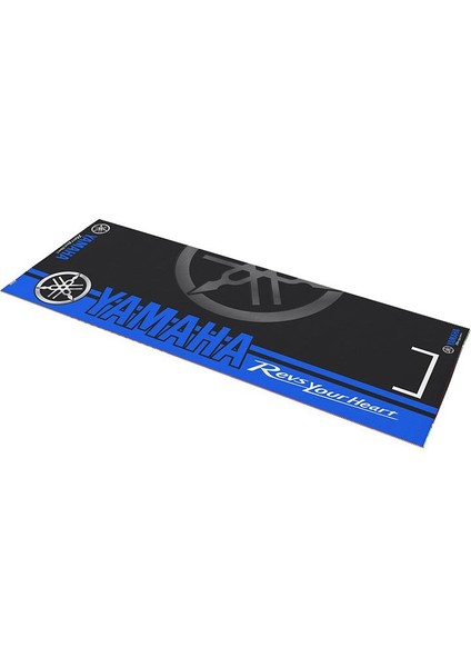 Yamaha Uyumlu Mavi Desenli 80 x 220 cm Kaydırmaz Motosiklet Halısı