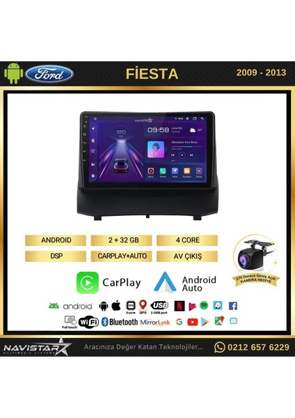 Ford Fiesta 2009 - 2013 Model 2gb + 32GB Android 13 Kablosuz Ca fiyatları