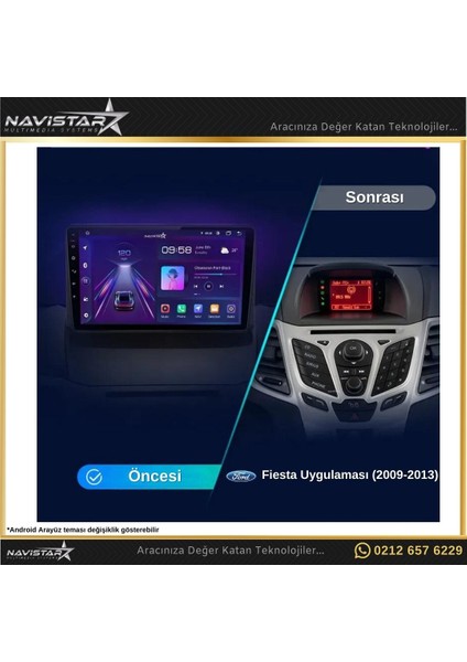 Ford Fiesta 2009 - 2013 Model 2gb + 32GB Android 13 Kablosuz Ca modelleri