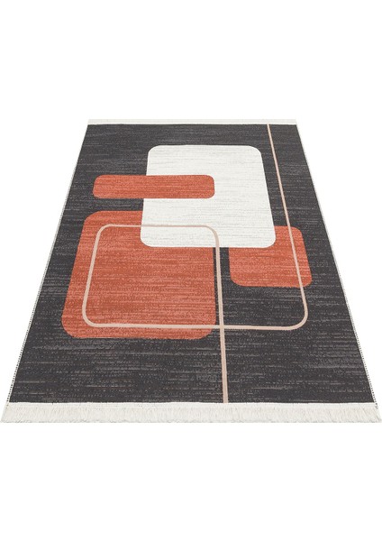 Arya Kilim AR36 Black Terra Çift Taraflı Modern Desenli Dokuma Kilim