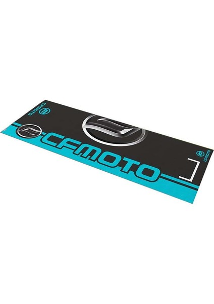 Cf Moto Uyumlu Mavi Desenli 80 x 220 cm Kaydırmaz Motosiklet Halısı