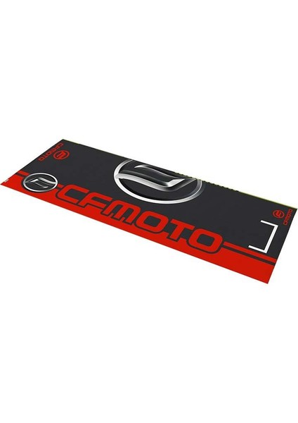 Cf Moto Uyumlu Kırmızı Desenli 80 x 220 cm Kaydırmaz Motosiklet Halısı