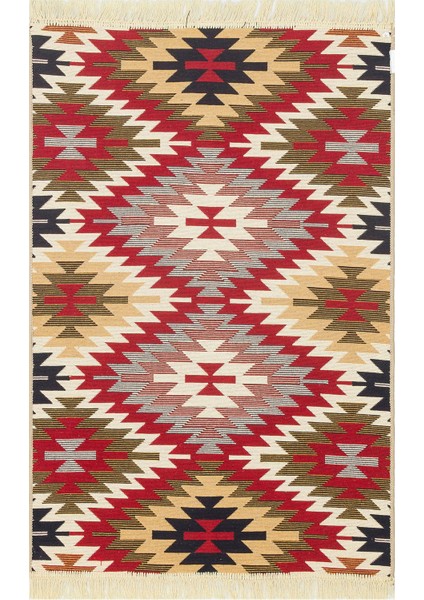 Eko Halı Arya Kilim AR33 Red Çift Taraflı Etnik Desenli Dokuma Kilim