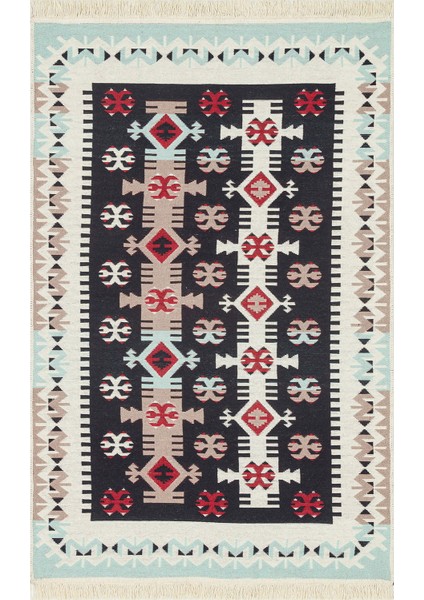 Arya Kilim Ar 32 Red Çift Taraflı Etnik Desenli Dokuma Kilim