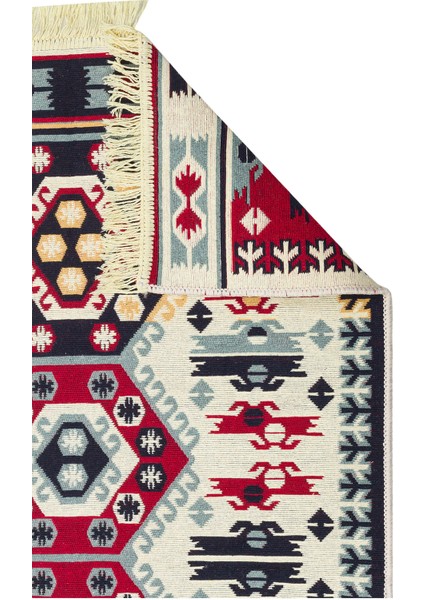 Arya Kilim Ar 30 Red Çift Taraflı Etnik Desenli Dokuma Kilim