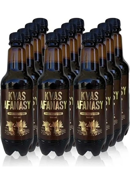 Filtrelenmemiş Alkolsüz Gazlı Malt Içeceği - 100% Doğal - Kvas Afanasy - 12li Pet Şişe
