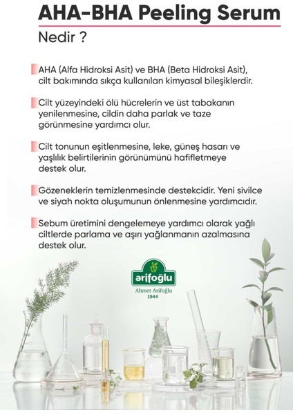 Aha-Bha Cilt Tonu Eşitleyici ve Canlandırıcı Peeling Serum 30 ml Aha %18 Bha %2 Peeling Solution