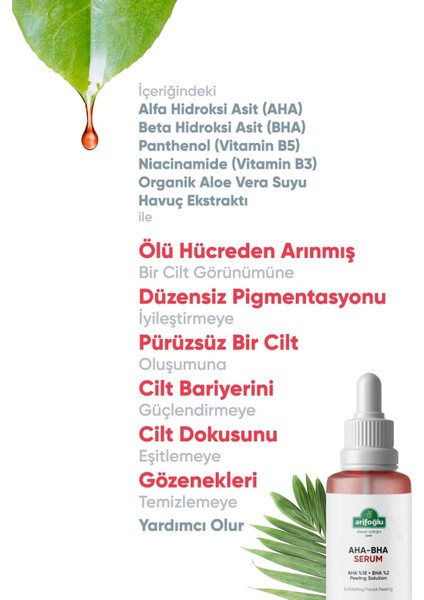 Aha-Bha Cilt Tonu Eşitleyici ve Canlandırıcı Peeling Serum 30 ml Aha %18 Bha %2 Peeling Solution