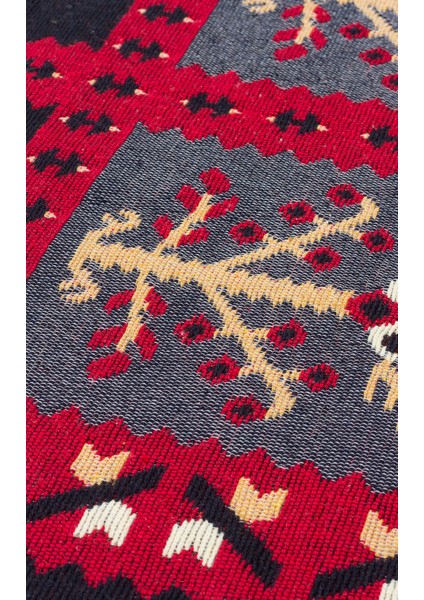 Arya Kilim Ar 28 Red Çift Taraflı Etnik Desenli Dokuma Kilim