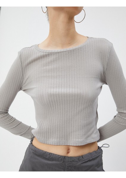 Tişört Uzun Kolu Bisiklet Yaka Dokulu Pamuklu indirimleri