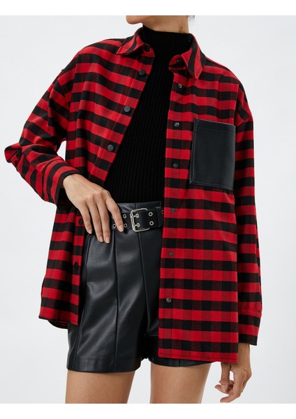 Oduncu Gömleği Deri Görünüm Cep Detaylı Çıtçıt Kapama modelleri