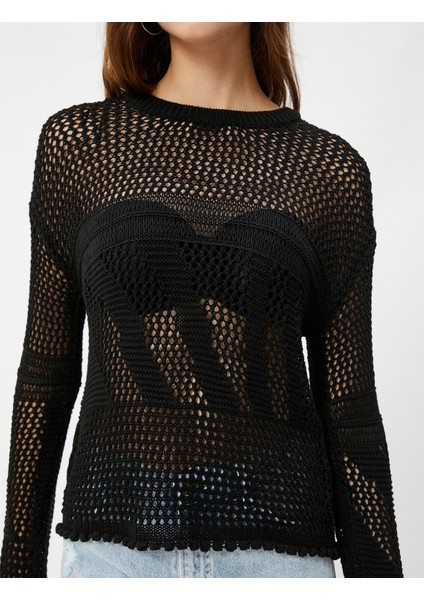 Oversize Kazak Ajurlu Örgü Bisiklet Yaka Uzun Kollu indirimleri