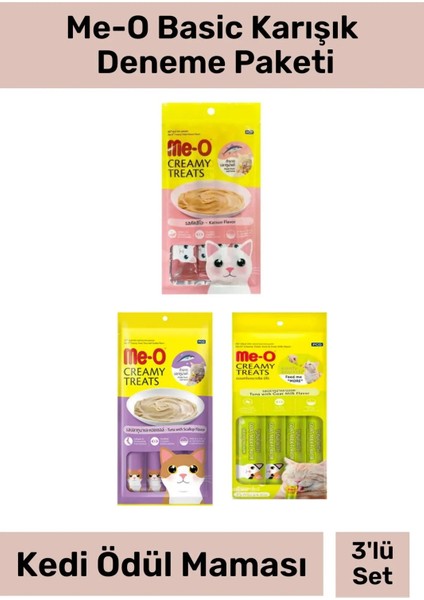 Me-O Basic Karışık Kedi Ödül Maması Deneme Paketi