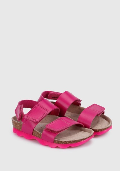 Pembe Deri Kız Çocuk Düz Sandalet fiyatları