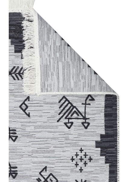 Arya AR23 Grey Çift Taraflı Modern Desenli Dokuma Kilim