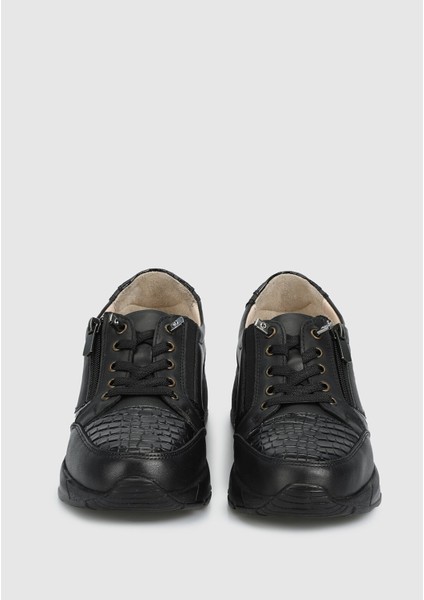 Siyah Deri Kadın Ayakkabı modelleri