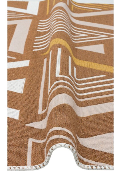 Arya Ar 18 Beıge Yellow Çift Taraflı Modern Desenli Dokuma Kilim fırsatları