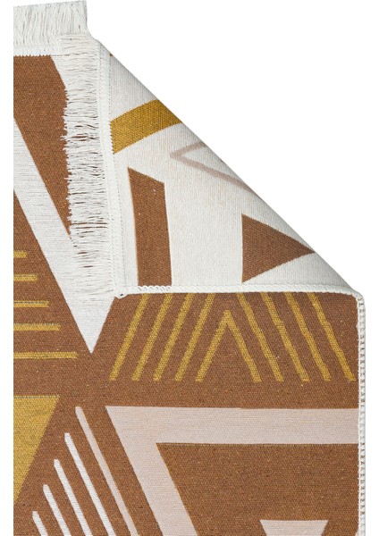 Arya Ar 18 Beıge Yellow Çift Taraflı Modern Desenli Dokuma Kilim