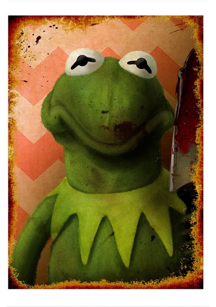 kurbağa Kermit Tasarım Mdf Tablo