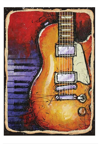 Gibson Gitar Model Ahşap Tablo