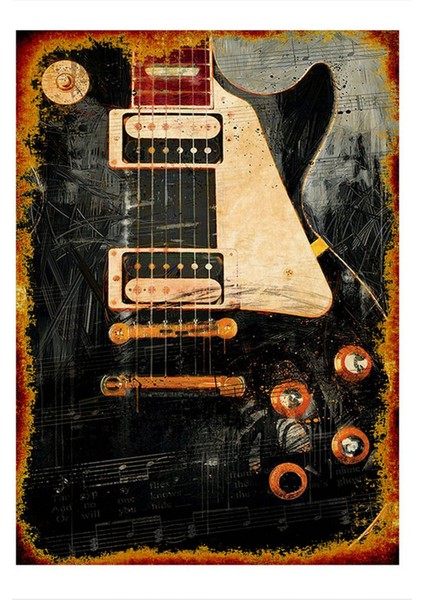Gibson Gitar Tasarım Mdf Tablo