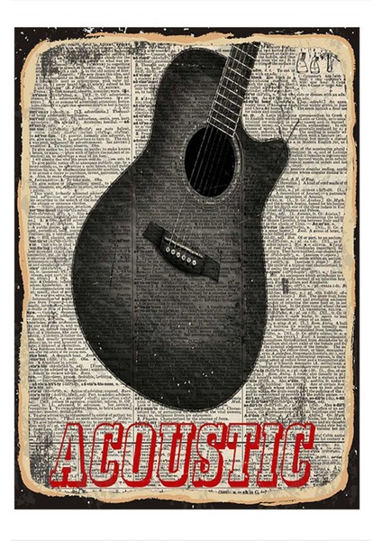 Akustik Gitar Mdf Poster