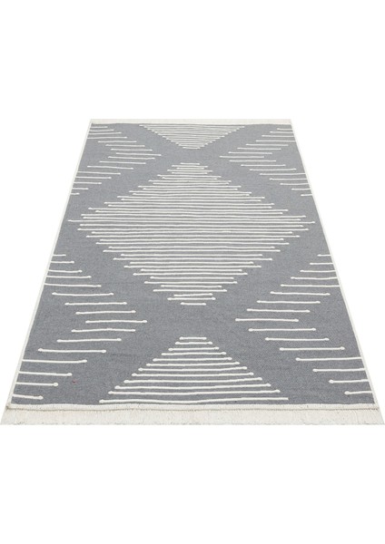 Arya Kilim Ar 15 Grey Çift Taraflı Modern Desenli Dokuma Kilim